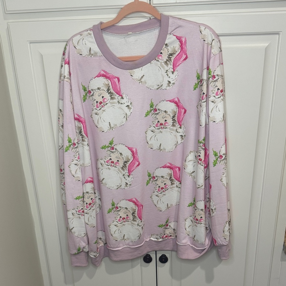 Festive Pink Santa Sweatshirt